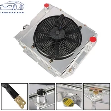 Aluminum Core Radiator 3 Row+Fan Shroud For Ford Mustang Falcon Mercury V8 63-66