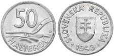 Slovakia - Slovenska 50 Halierov 1940-1944 - Various Years