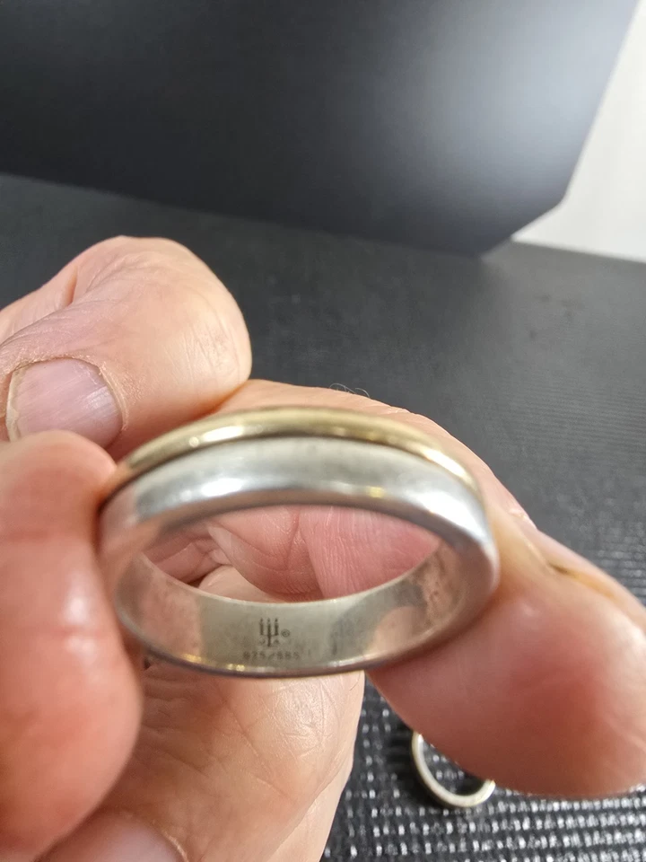 Alianzas de boda James avery 925/585. Plata y oro. Foto 2 de 3