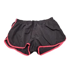 Running Sprinter Shorts Women XL Black Athletic Fit Drawstring Waist Dolphin Hem