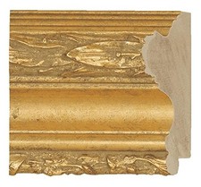 Picture Frame Moulding Wood 18Ft Bundle - Ornate Gold Finish - 3.5" Width - 1/