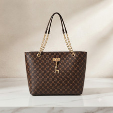 Women's Large Tote Bag Printed PU Leather Shoulder Handbag Shopping Purse