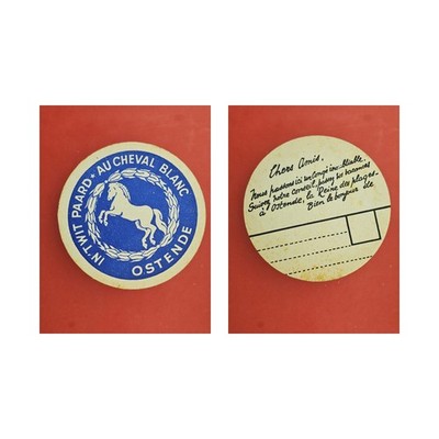 In'Twit Paard Au Cheval Blanc Ostend Blue Circle Brewery Beer Mat Beer