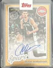 1980/81 Topps Chrome Basketball Veteran Auto Gold Ref Victor Wembanyama /50 Mojo