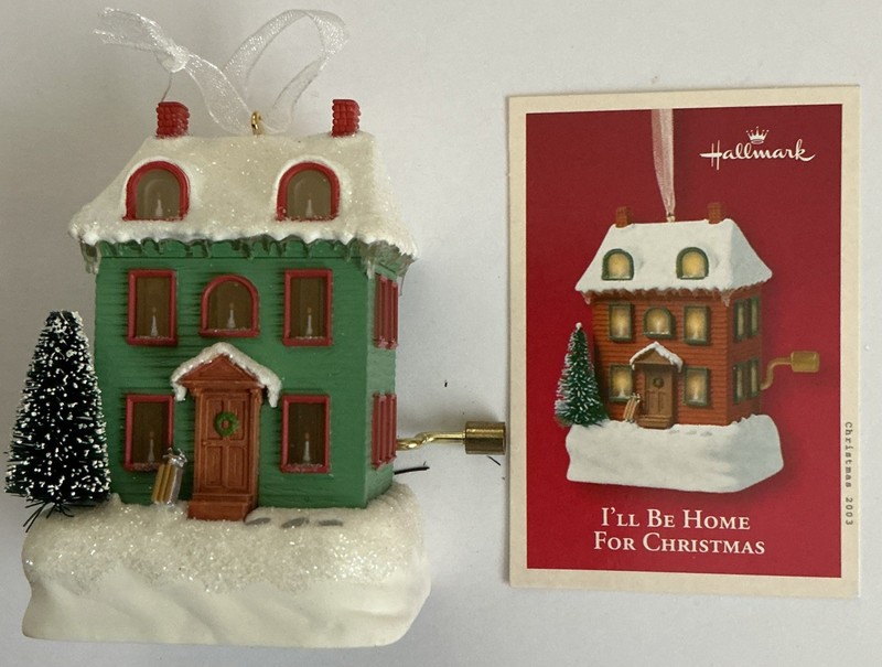 Hallmark REPAINT 2003 I’ll Be Home for Christmas Wind Up Music Bottle Brush Tree