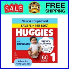 Huggies Little Snugglers Baby Diapers Size 1 160 Ct Fast Ship USA