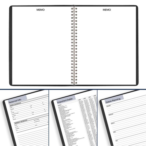 2025 Planner, Monthly, 7" x 8-3/4", Medium, DayMinder, Black (G4000025) - Picture 7 of 8