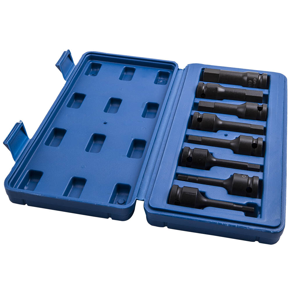 8 pieces  Impact Hex Bit Socket Set Impact Allen Keys H5 To H19  1/2"" Drive Size
