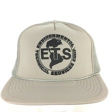 Vtg 70s ETS Hat Environmental Logo Mesh Foam Rope Snap Back Trucker Baseball Cap