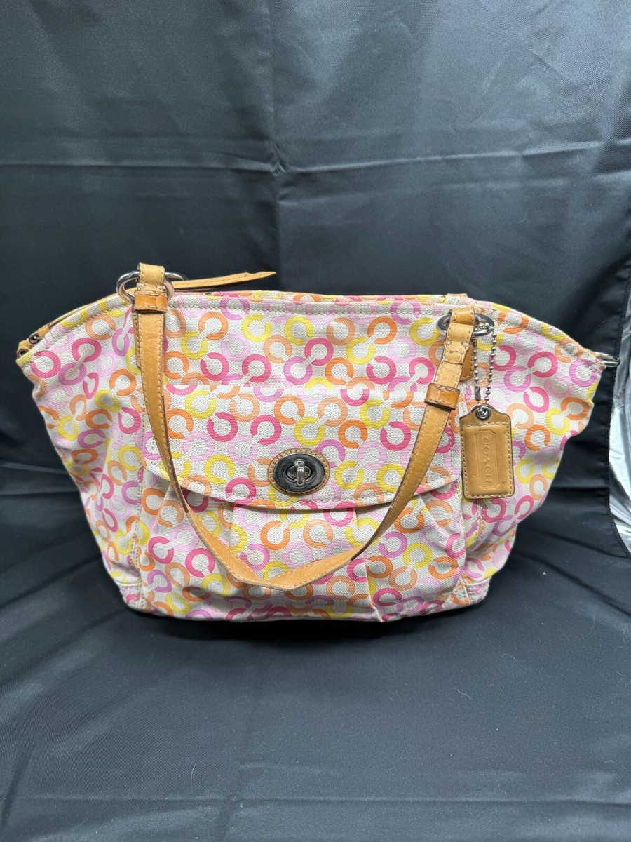 COACH Leah Signature Op Art Muti-color CC Shopper Tote Bag #13142