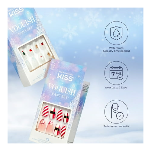 Kiss Voguish Fantasy Press on Nails, Nutty Elves, Medium Square, 28 Stück - Bild 5 von 7