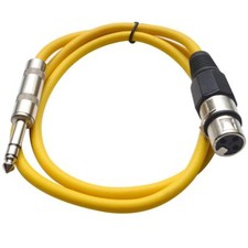 2 Foot Yellow XLR Female to TRS Patch Cables PA DJ Cords XLRF to 1/4"