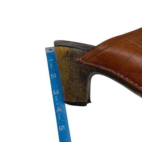Dansko Women's Brown Leather Heel Mules Slip On Open Toe Wooden Heel 36 US 5.5 - Picture 9 of 9