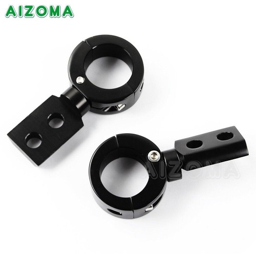 Motorcycle 1-1/4'' Crash Bar Spotlight Fog Light Bracket Mount Clamps For Harley - Picture 6 of 8