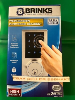 Brinks High Security Touchscreen Electronic Deadbolt 2760-119 Satin Nickel - New