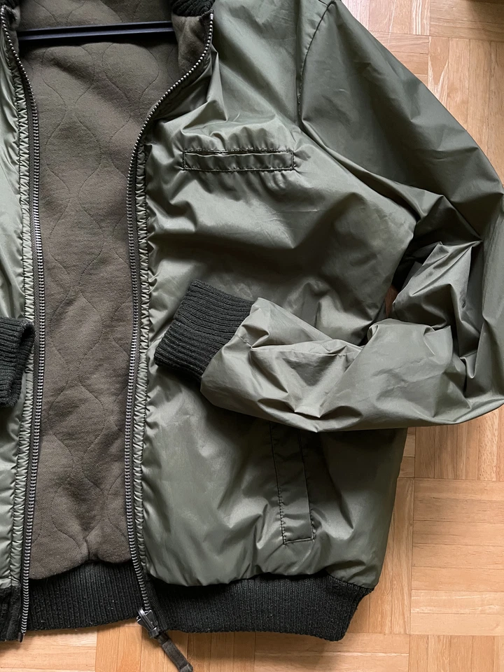 LuckyBrand Vintage Embroidered Bomber Jacket Japan Samurai Dragon Reversible L - Image 4 of 4