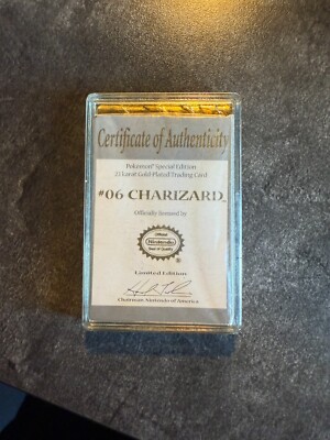 limited edition 23k gold plated charizard pokemon card Charizard - Pokemon Burger King Gold Card With Pokeball in box main image 0