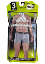 adidas performance underwear quick dry fabrick 3 pack assorted gray XL