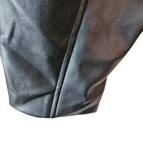 TIME & TRU Moto Biker Giacca Cappotto Donna Taglia M 8-10 Ecopelle Zip Nero Nuovo senza etichette - Foto 9 di 15