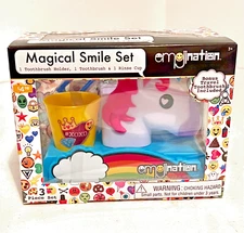 Unicorn Travel Toothbrush, Tooth Brush Holder & Rinse Cup Magical Smile