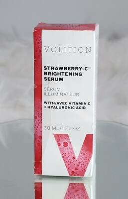 Volition Beauty Strawberry-C Brightening Serum w/Vitamin C Hyaluronic 1 oz NIB