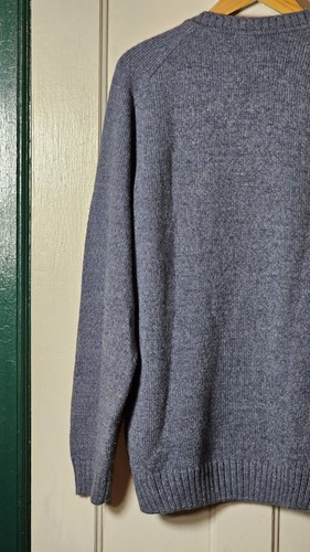 Mauro Sergio Sweater Men XL Blue Soft Wool Blend Pullover V-Neck Lagenlook Cabin - Picture 14 of 21