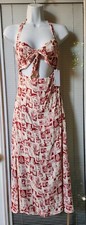 REFORMATION Monaco Cartoon Print Halter Front Tie Midi Dress 0 NWT