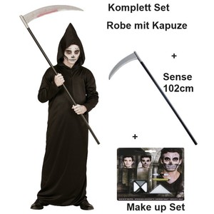 Sensenmann Sense Make Up Set Kostum Kinder Grim Reaper Tod Halloween Jungen Ebay