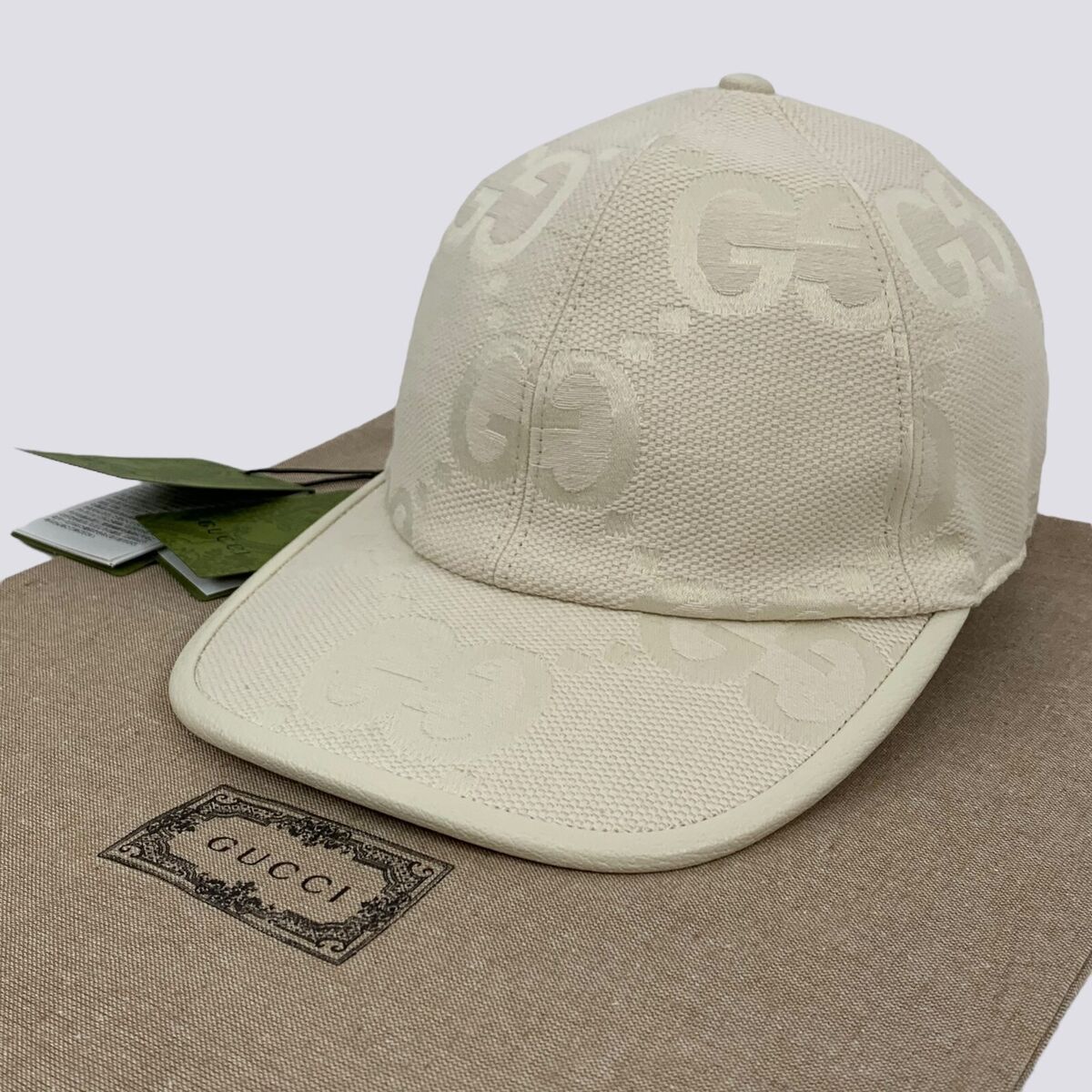 NWT Gucci Jumbo GG Monogram Jacquard Canvas Baseball Cap NWT Gucci Jumbo GG Monogram Jacquard Canvas Baseball Cap