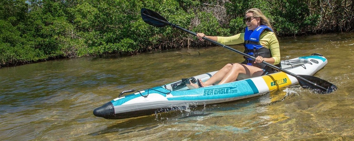 Sea Eagle Kayak EZLite10 Ultralite Inflatable Pro Carbon Pkg Woven