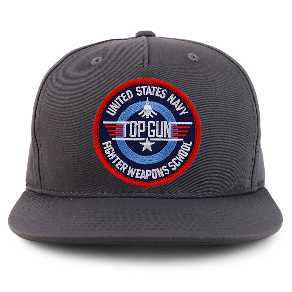 US Navy TOP Gun Patch 5 Panel Flat Bill Adjustable Snapback Cap - FREE SHIPPING