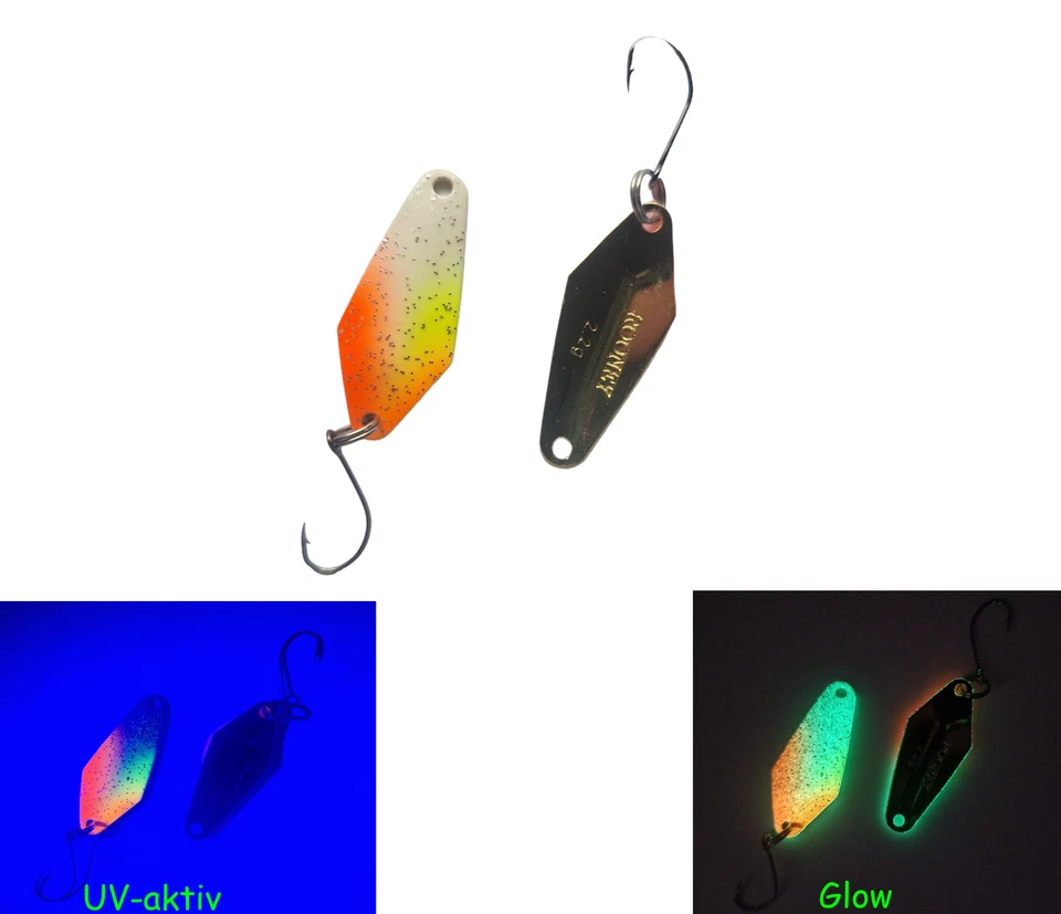 TROUT AREA BAIT'S Nories Rooney Form 2,2g Trout Spoon 39 Farben Forellenblinker Japanblinker