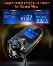 Car Bluetooth FM Transmitter 2024 Upgraded , 1.44" Display Flexible Gooseneck
