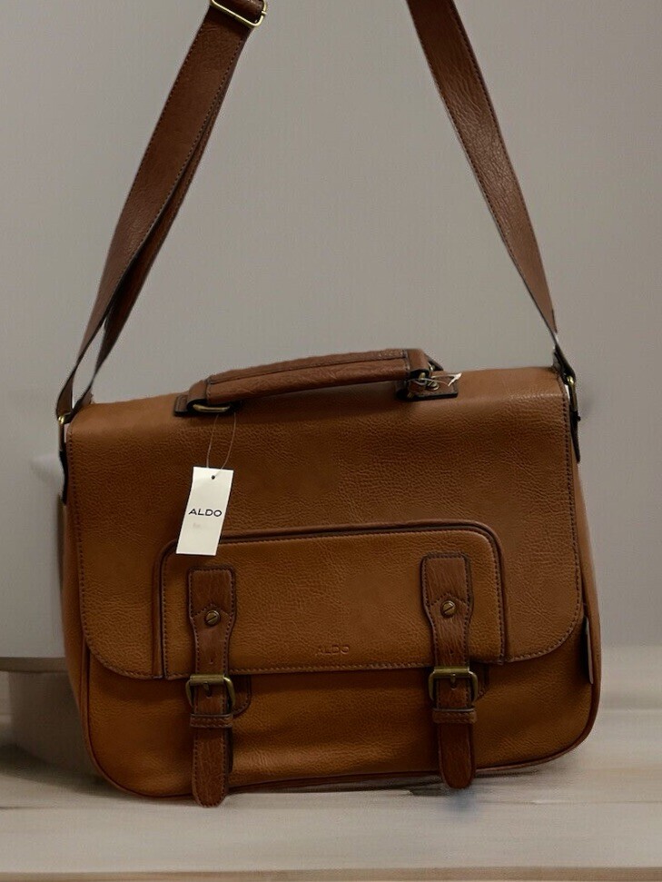 ★ALDO★ Aldo inia Satchel Bag Cognac ALDO Leather Cognac Messenger Computer Travel Bag | eBay