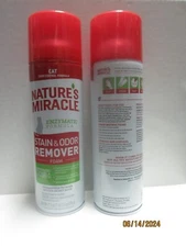 Nature's Miracle Stain & Odor Remover Foam Cat Formula 17.5 oz LOT OF 2!