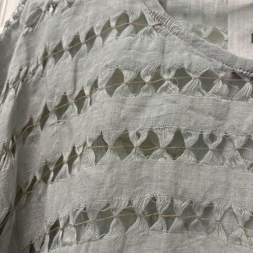 Another Important Culture Knit Linen Poncho Drape Grey Size Large - Picture 3 of 8