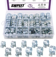 92-Piece Zinc Plated Mini Fuel Injection Line Hose Clamp Assortment Kit