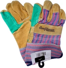 Leather Palm Glove, w/ 2.5" Rubberized Safety Cuff (1 Dozen)