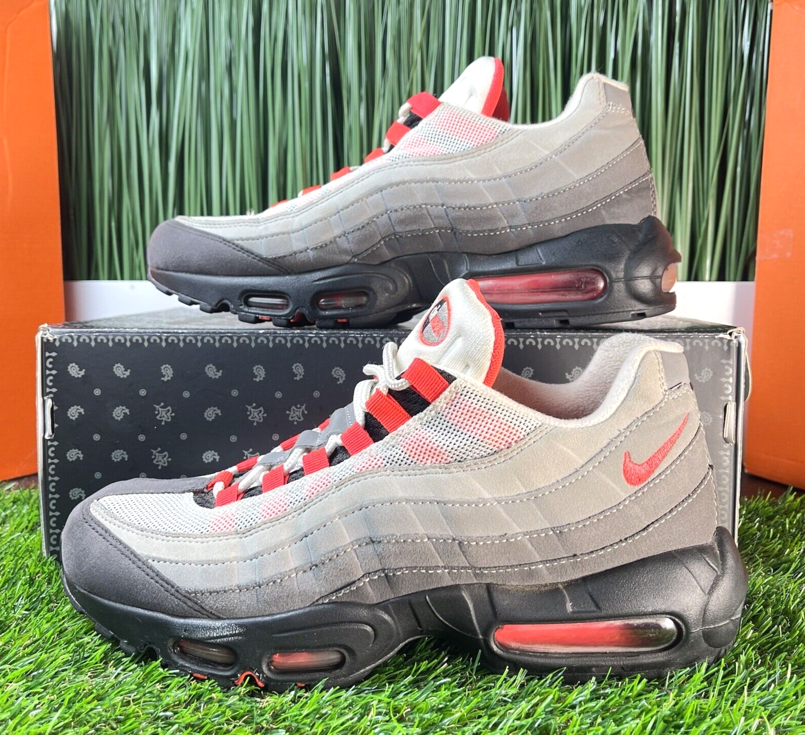 Nike Air Max 95 OG 2018 Retro Solar Red Grey Black Mens Shoes