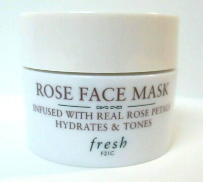 NEW FRESH Rose Face Mask HYDRATE TONE Infused Real Rose Petal Travel .5 oz/15 ml