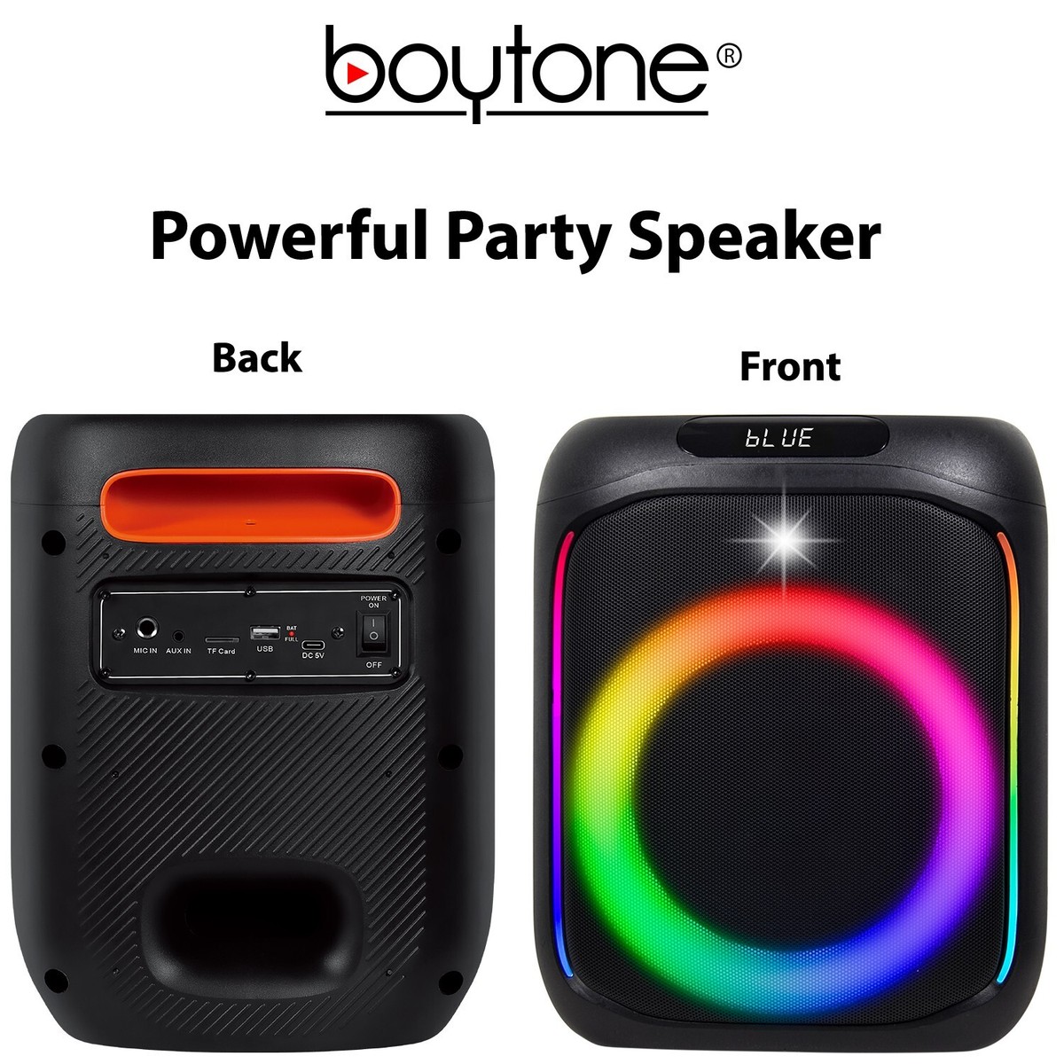 Boytone BT-63K Bluetooth Speaker Karaoke Machine with Wire Mic LED