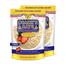 Coach's Oats Whole Grain Oatmeal 3 lbs (48 oz) Pack of 2 | Cracked n’ Toas