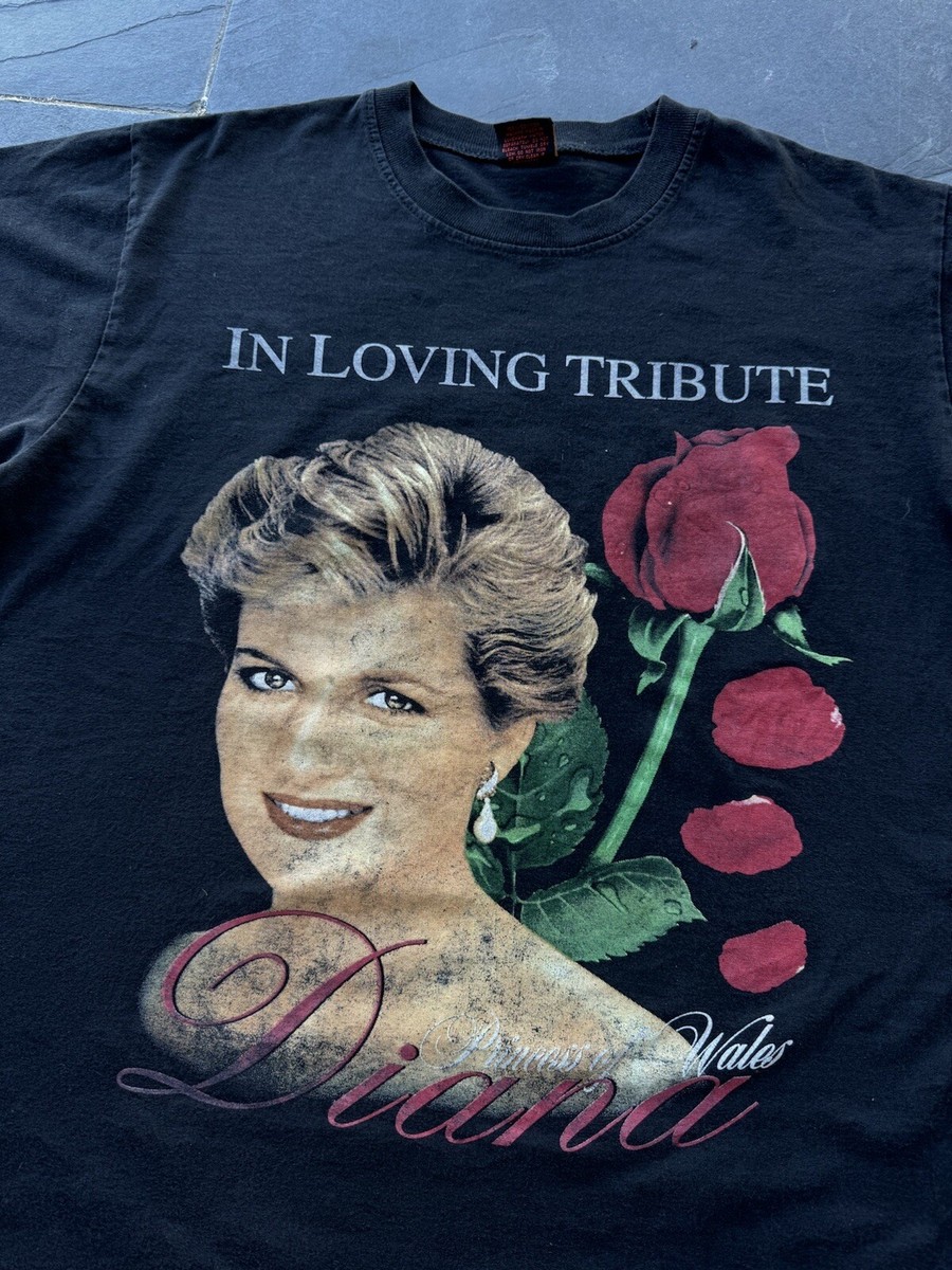 Vintage 90s In Loving Memory Princess Diana Memorial T-Shirt Rap 
