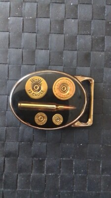 Gürtelschnalle Western Munition von West Vintage 12 GA Remington Peters
