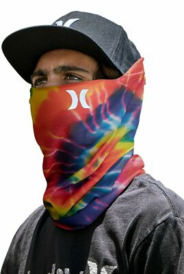 HURLEY Tie Dye Neck Gaiter Buff Face Mask Cover Icon Printed Hunt Snowboard Ski