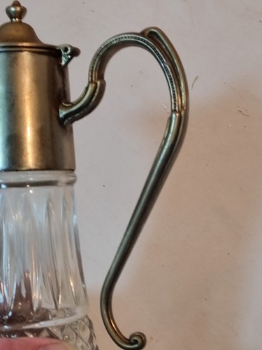 Art Deco Style Silver Plated Lidded 11 Inches Claret Jug Pitcher Ewer Decanter - Picture 5 of 17