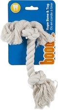 Booda 2-Knot Rope Bone Dog Toy, Small, white ...
