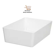 IKEA KUGGIS Storage Box White Stackable Plastic Container Basket 18x26x8cm
