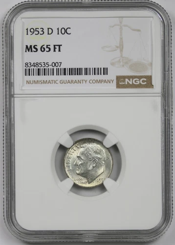 1953-D 10C NGC MS 65 FT (Full Torch) Roosevelt Dime