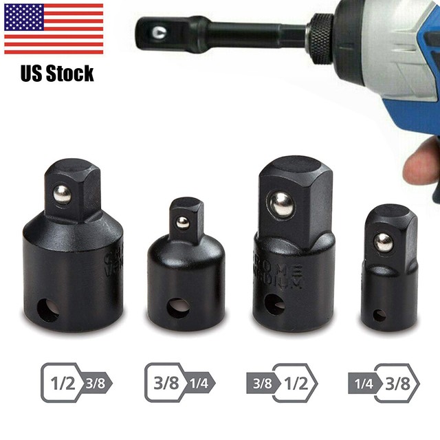 4 Pcs 3/8\" to 1/4\" 1/2 inch Drive Ratchet Socket Adapter Reducer Air ...